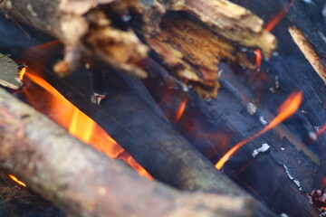 coals burning