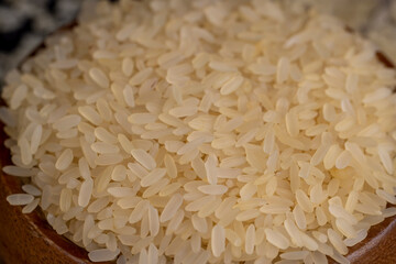 fresh uncooked rice in close-up