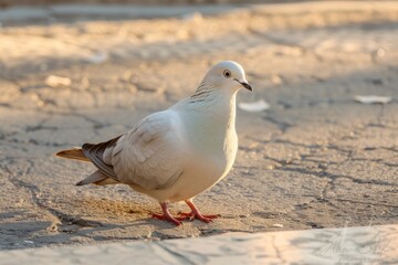 Obraz premium White Bird Standing on Ground