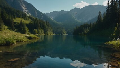Fototapeta premium Quiet lake in the mountains