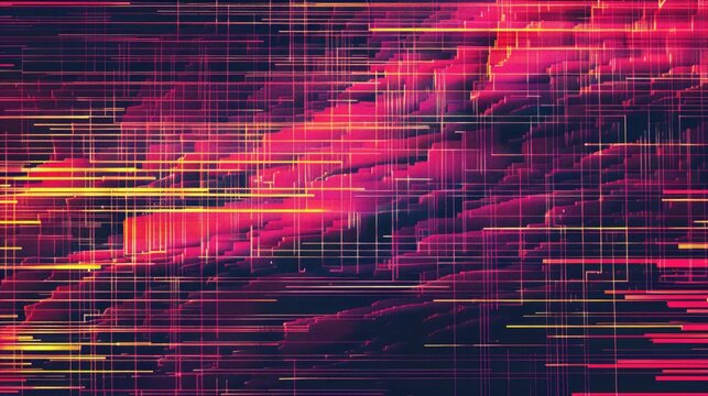 Abstract background in programming style. Cyber glitch. AI generative.