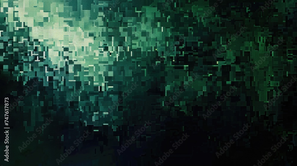 Poster gray-green backdrop. abstract dark background in pixel art style. ai generative.