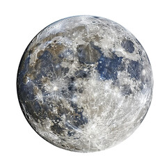 Full moon on a completely white background
