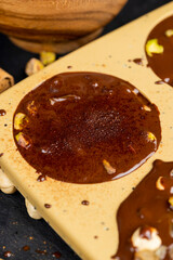 cooking chocolate bars with milk hot chocolate and nuts