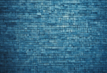 Blue miniature bricks wall texture