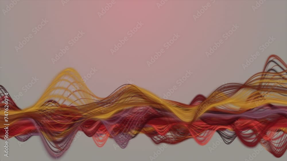 Aufkleber fantastic video animation with particle wave object in slow motion and space for text, 4096x2304 loo