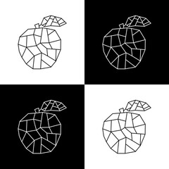 Cartoon polygonal fruit seamless apples geometric pattern for fabrics and linens and wrapping paper and kids