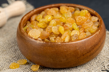 golden raisins on the kitchen table