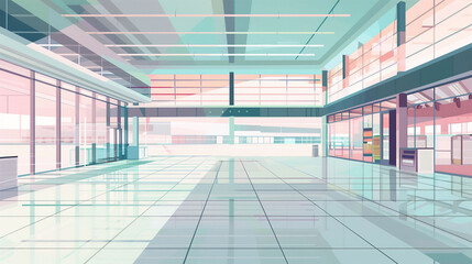 Indoor of airport, airport background illustration