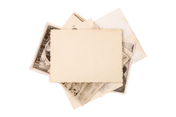 Stacked retro photo cards. Blank photo card