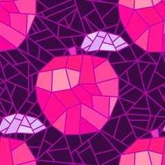 Cartoon polygonal fruit seamless apples geometric pattern for fabrics and linens and wrapping paper and kids