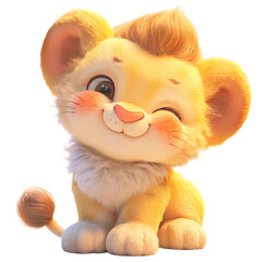 Cute Baby Lion 3d Cartoon Character