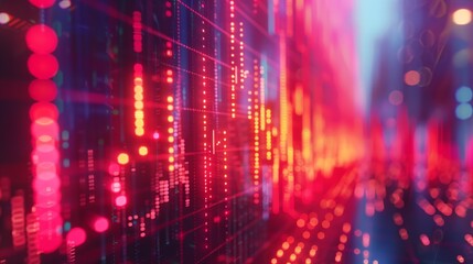 Digital data center with vibrant led lights