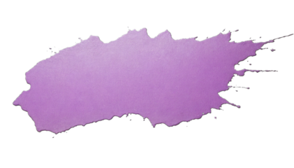 purple paint brush strokes in acrylic color isolated against transparent