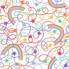 Abstract pride seamless lgbtq rainbow pattern for fabrics and linens and summer party accessories