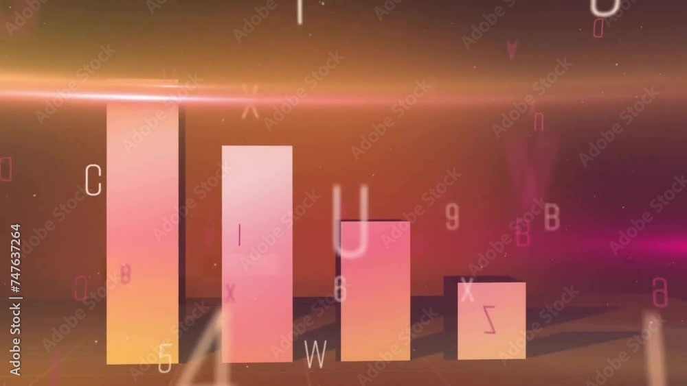 Poster animation of diagrams over letters and numbers