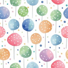 カラフルな水彩の水玉模様