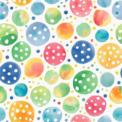 カラフルな水彩の水玉模様