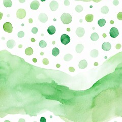 緑の水玉水彩背景
