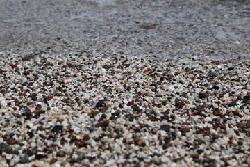 Wet marine multicolored stones