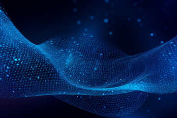 Blue background with a set of dots, an abstract image. In the style of infinity nets