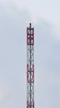Flare stack at low temperature.