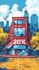Obraz premium Simple Vector Style Graphic - 20% Sale