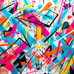 colorful geometric shapes vibrant graffiti art