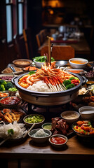 A Sumptuous Spreading Feast of Traditional Asian Cuisine: From Hot Pot to Sushi