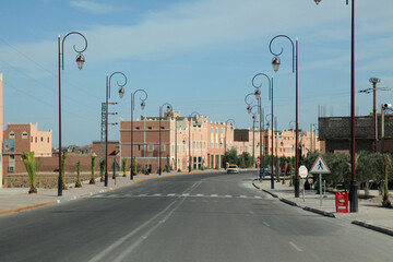 Fototapeta na wymiar Modern road in Morocco, Africa.