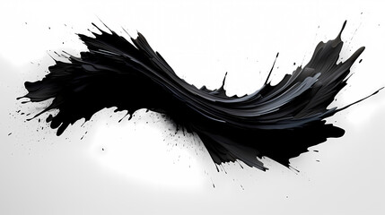 Black paint splashed on white surface, suitable for art, design and creative projects
