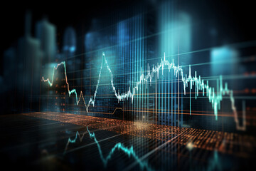 Fototapeta na wymiar Analyzing Trends: Navigating Stock Charts and Financial Markets as a Trader. Generative AI