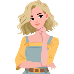 Cartoon Blondie Girl Portrait 