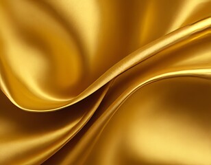 golden color fabric, horizontal abstract golden background with beautiful folds and curves.