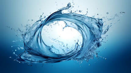 Water spiral splash isolated on transparent background