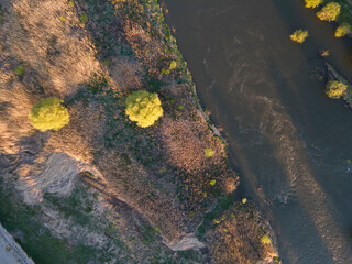 Aerial Sunset view of City of Plovdiv, Bulgaria