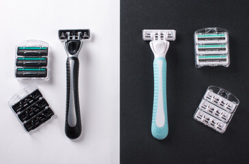 male and female shaving machine. A safety razor