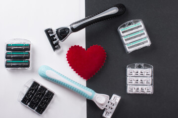 male and female shaving machine. A safety razor
