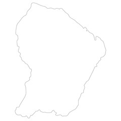 French Guiana map. Map of French Guiana in white color