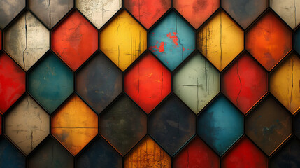 colorful grungy mosaic tile pattern background