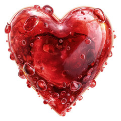 Na obiekcie w kształcie czerwonego serca widoczne są bańki, które dodają mu efektownego wyglądu