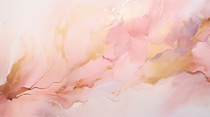 Tło abstrakcyjne olej na płótnie malowany farbami różowym i złotym odcieniem. Tekstura plamy. 