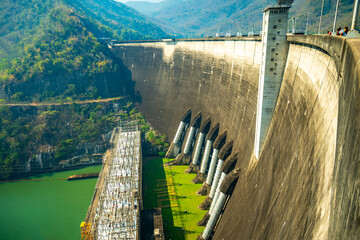 Bhumibol Dam, Concrete arch dam situated on the Ping River with Hydroelectric power station in Tak...