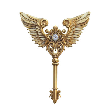 Winged Golden Key