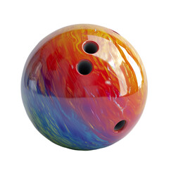 Colorful Bowling Ball on White Background