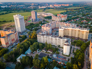 Fototapeta na wymiar aerial view city buildings