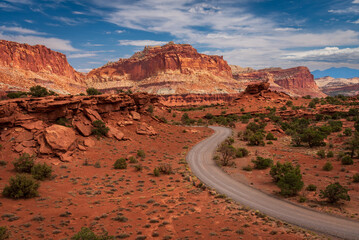 Colourful scenic views captured in Capitol Reef National Park, Utah.
