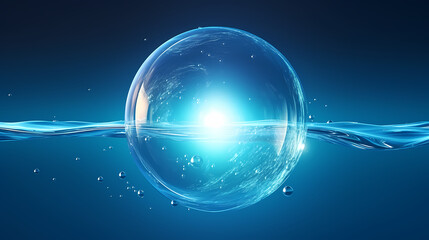 Circular reflections of water liquid ripples are seen in this detailed aerial photo