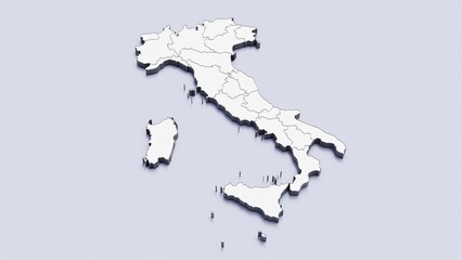 Italy, country, state division, region, 3D map