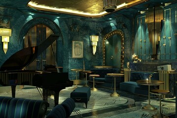 Jazz room, classic room music jazz